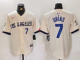 Men's Los Angeles Dodgers #7 Julio Urias Number Cream 2024 City Connect Limited Stitched Jerseys,baseball caps,new era cap wholesale,wholesale hats